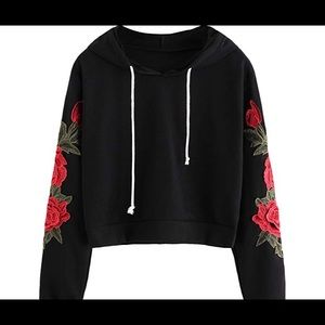 Black hooded pullover